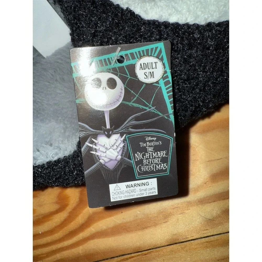 Disney Jack Skellington Slippers Unisex S/M Black Nightmare Before Christmas NBC